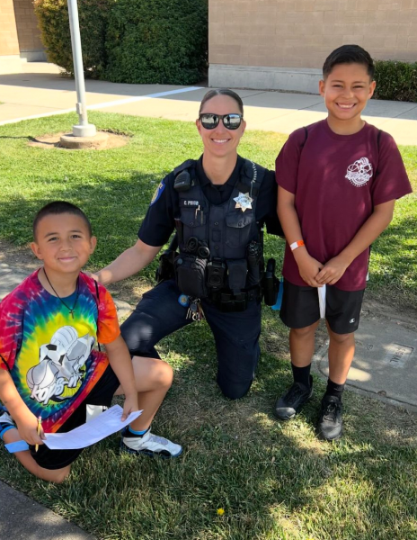 police officer with children